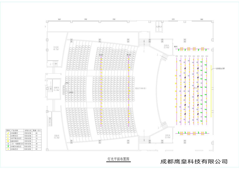 重慶某中學(xué)多功能劇場燈光音視頻舞臺(tái)機(jī)械設(shè)計(jì)方案 成都鷹皇燈光音響工程